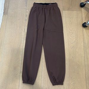Double Waistband Brown Sweatpants